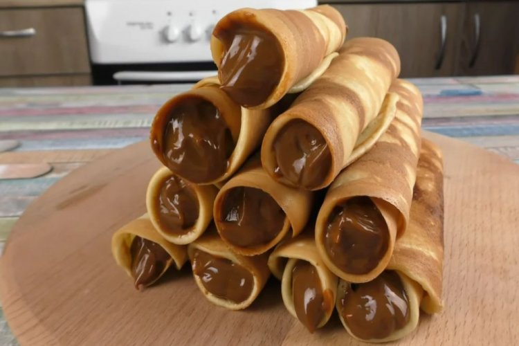 Вафельные трубочки с шоколадным кремом