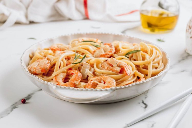 Простой рецепт пасты с креветками в сливочном соусе