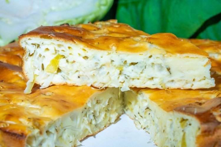 Пирог с капустой на молоке