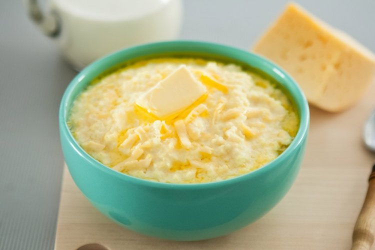 Рисовая каша с сыром на кокосовом молоке