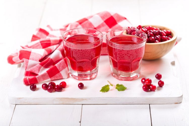 Клюквенный морс с шиповником