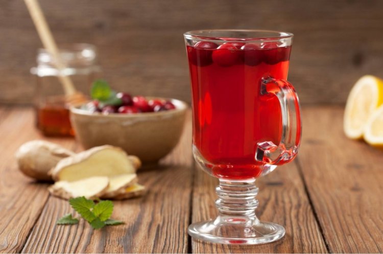 Клюквенный морс с имбирем