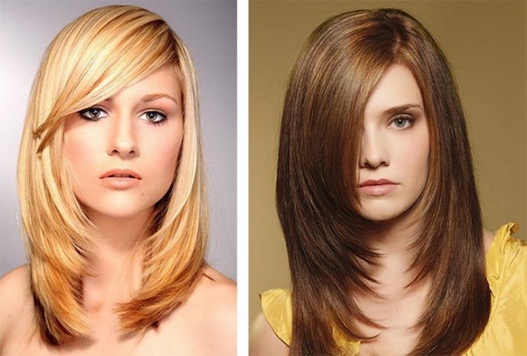 Лесенка на средние волосы