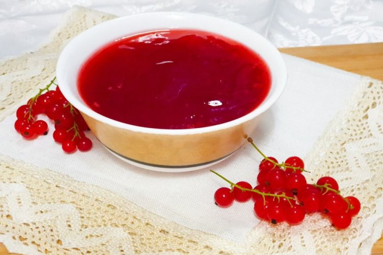 Красная смородина с желатином без варки