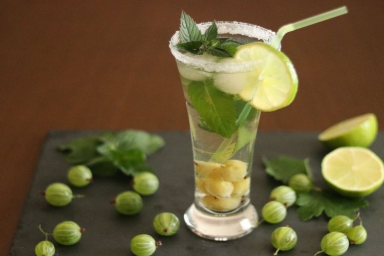 Компот «Мохито» из крыжовника без сахара