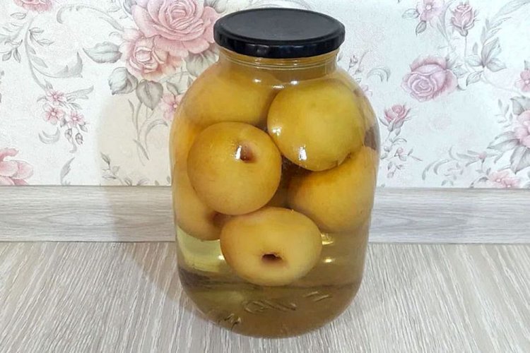 Компот из целых яблок без сахара