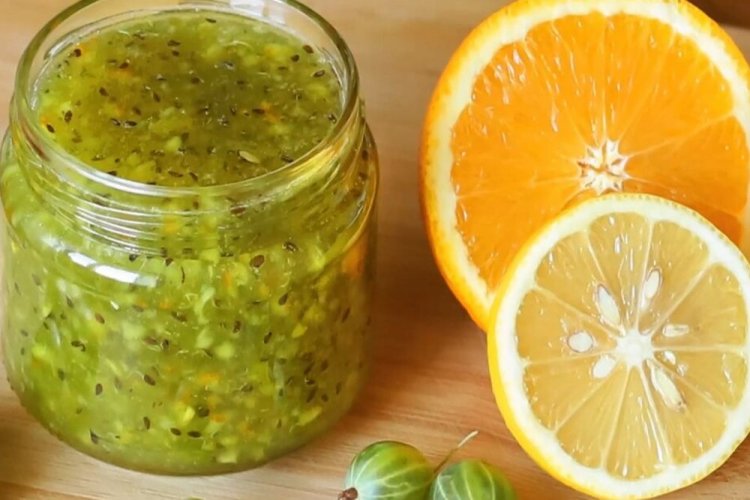 Джем из крыжовника с апельсинами и лимонами