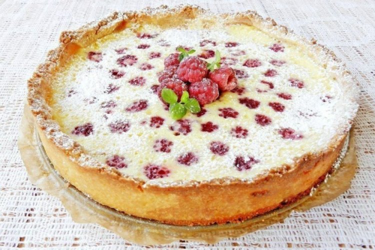 Цветаевский пирог с малиной