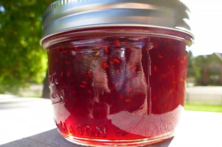 Желе из малины с косточками