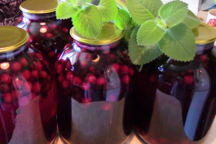 Компот из крыжовника с яблоками, малиной, клубникой и мятой