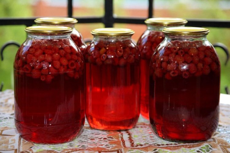 Компот из малины со стерилизацией