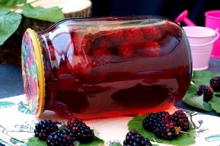 Компот из замороженной ежевики на зиму