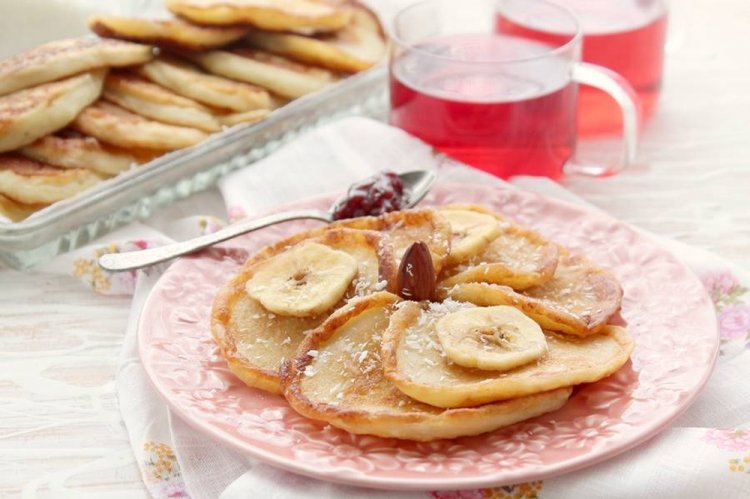 Постные банановые оладьи