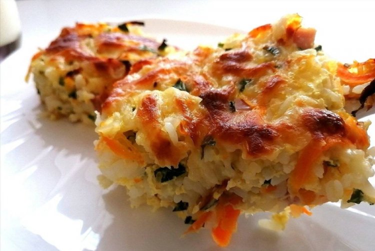 Постная запеканка с рисом и фасолью