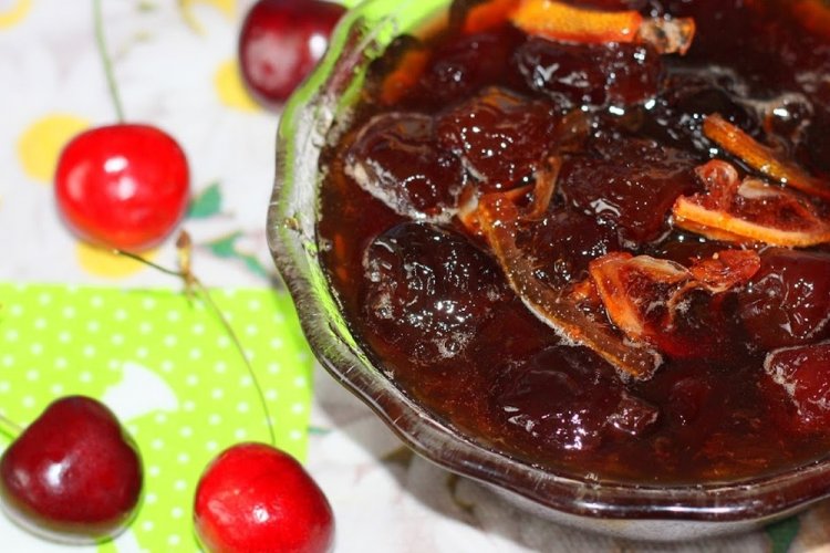 Варенье из вишни и апельсинов с желатином