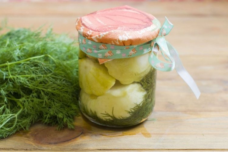 Маринованные патиссоны с укропом на зиму