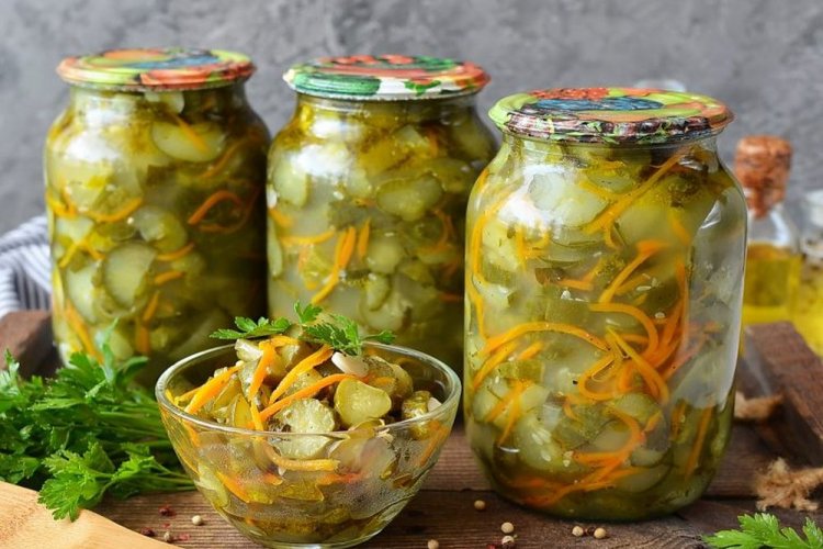 Огурцы с морковью по-корейски без масла