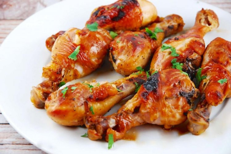 Куриные ножки с майонезом и соевым соусом на мангале