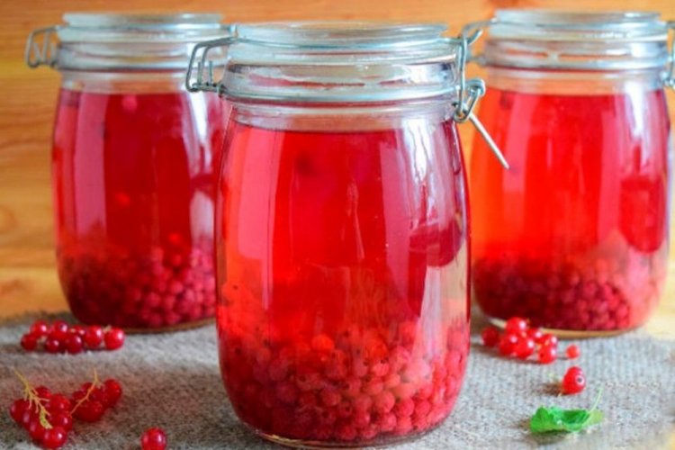 Морс из красной смородины со стерилизацией