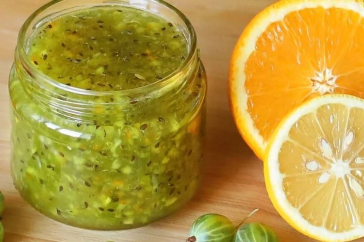 Варенье-пятиминутка из крыжовника с апельсинами и лимоном