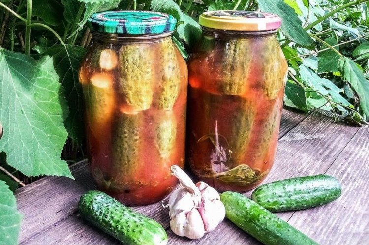 Огурцы в кетчупе со стерилизацией