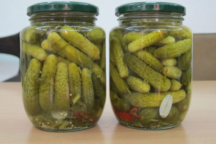 Корнишоны с острым перцем, чесноком и укропом