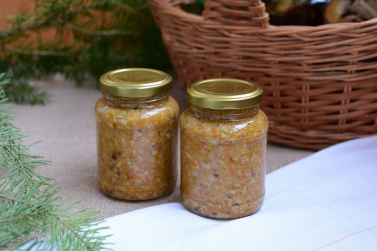 Грибная икра из замороженных опят