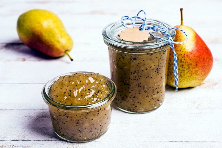 Густое варенье из груши с маком