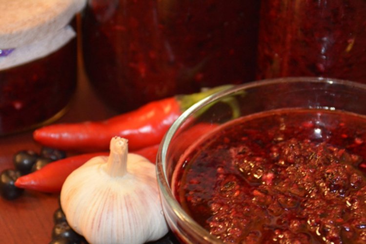 Аджика из черноплодной рябины