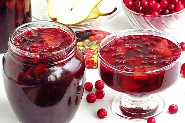 Варенье из груш с клюквой и апельсином