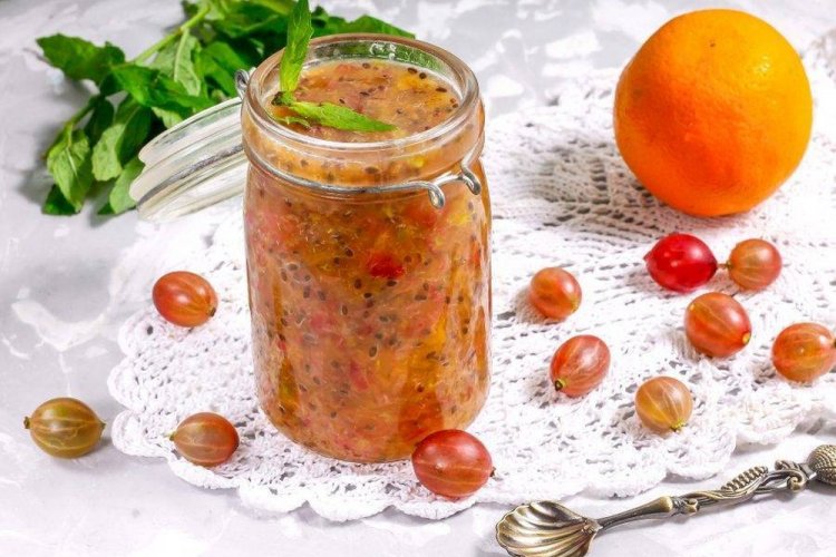 Желе из крыжовника и апельсинов с желатином