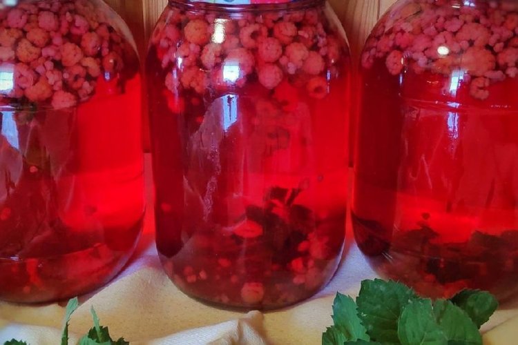 Компот из малины и смородины без сахара