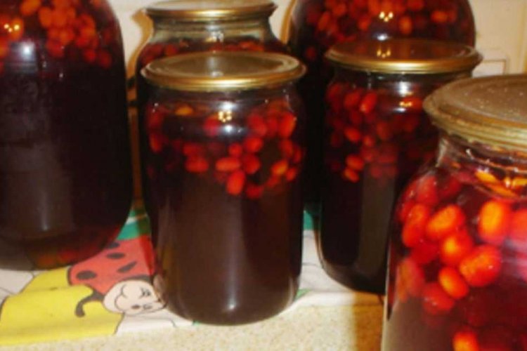 Компот из облепихи и брусники на зиму