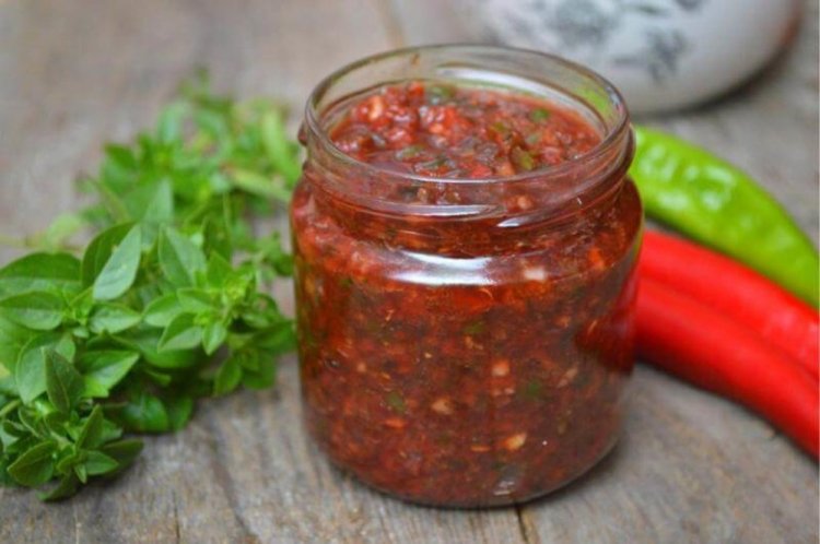 Острая аджика в духовке на зиму