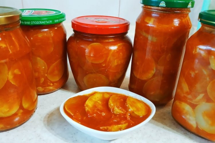 Кабачки на зиму «Пальчики оближешь» с кетчупом