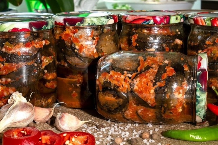 Маринованные баклажаны с болгарским перцем