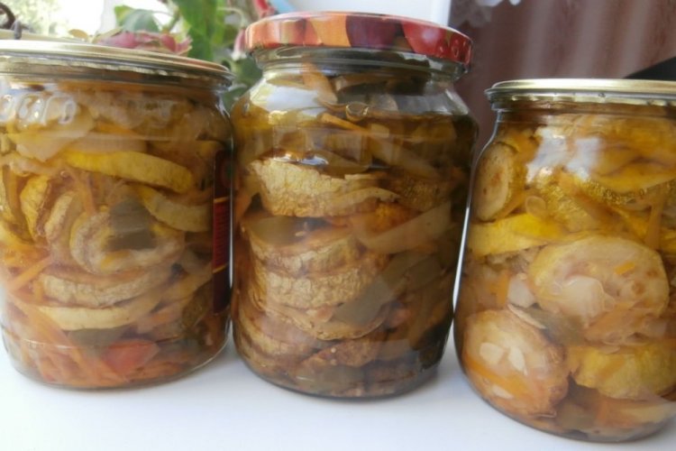 Жареные кабачки с луком на зиму