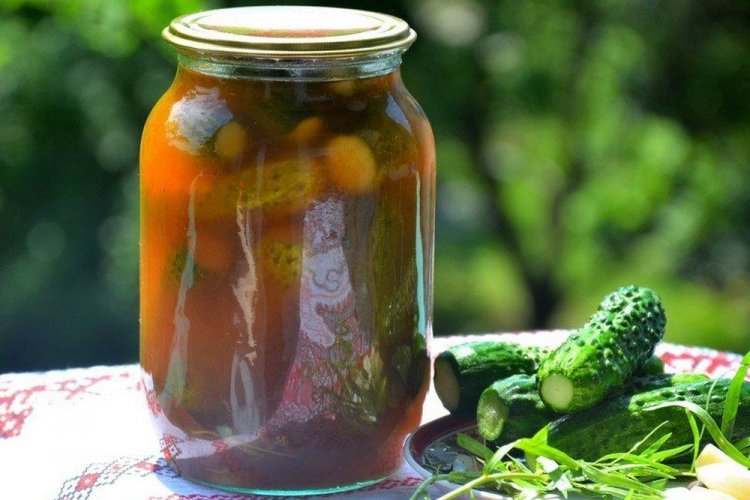Огурцы в томатном соусе с лимонной кислотой на зиму