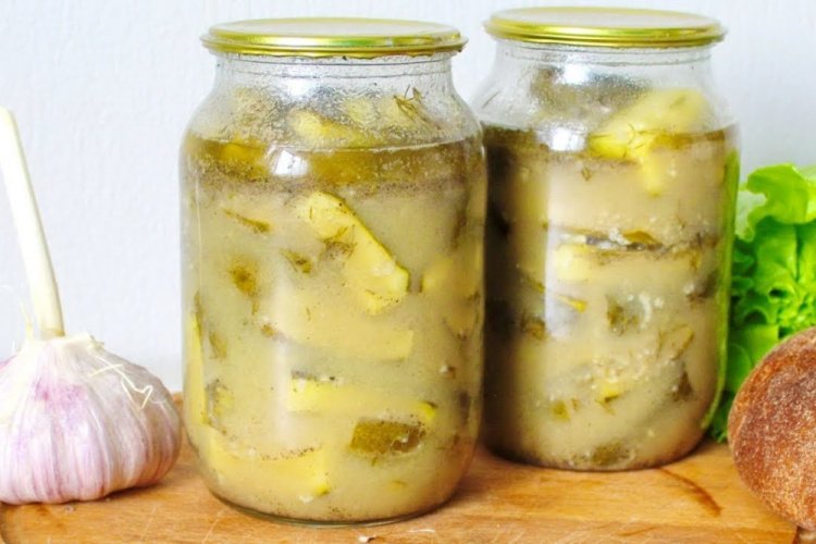 Салат из переросших огурцов с горчицей на зиму