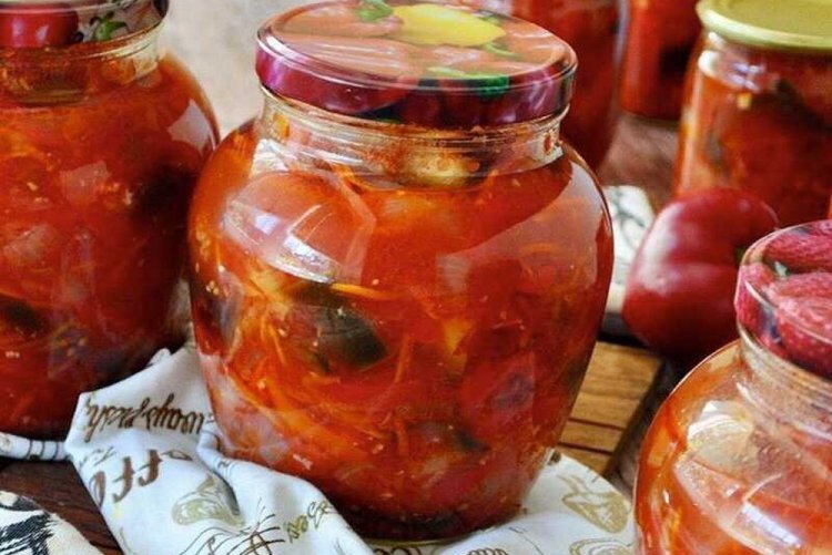 Баклажаны с помидорами и морковью на зиму