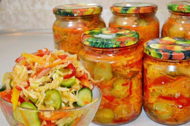 Охотничий салат с пекинской капустой на зиму