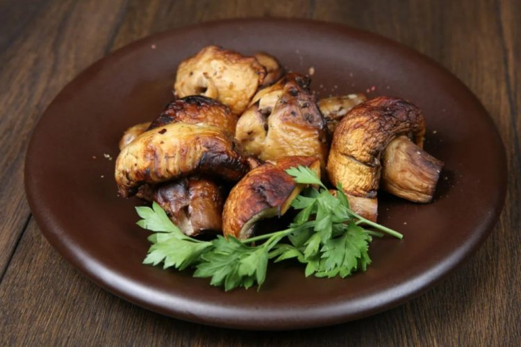 Шампиньоны на гриле с уксусом и чесноком