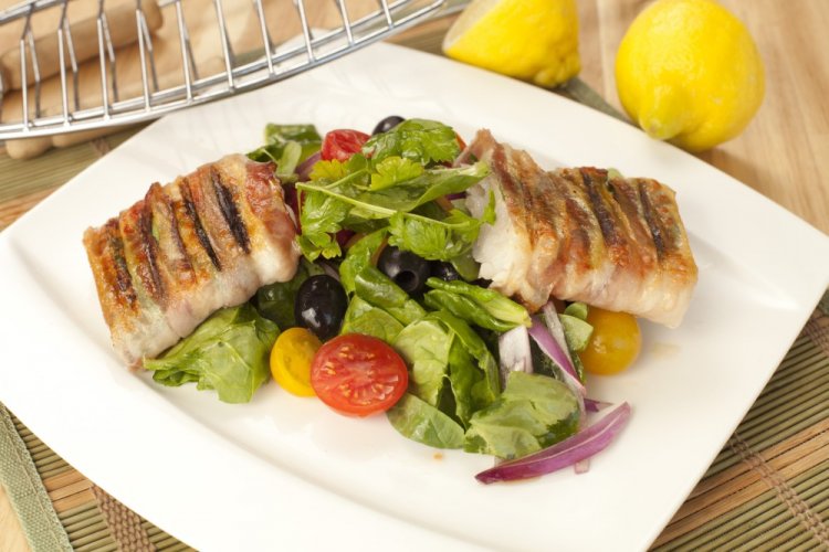 Минтай на гриле