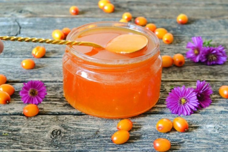 Янтарное варенье из облепихового сока на зиму