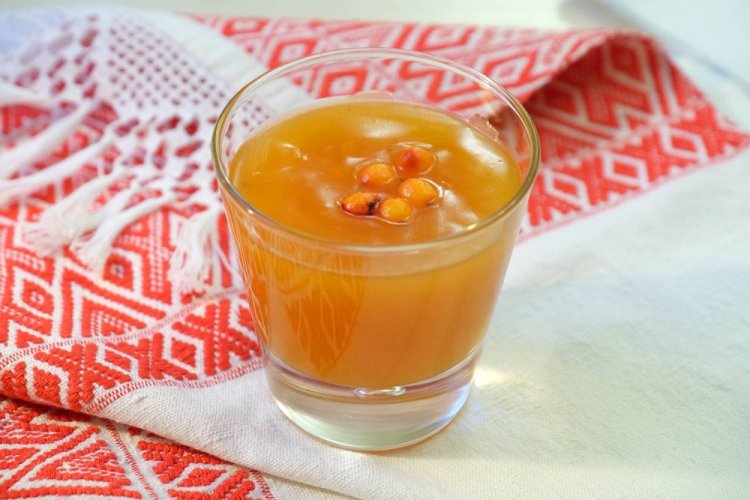 Овсяный кисель с облепихой и апельсином