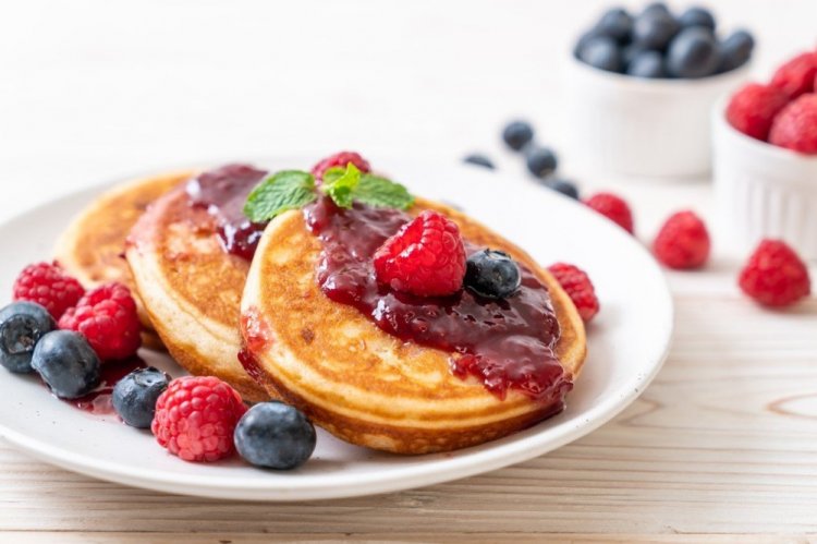 Панкейки на кефире с начинкой