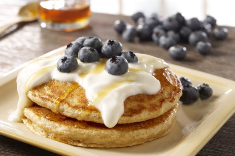 Панкейки на кефире с творогом