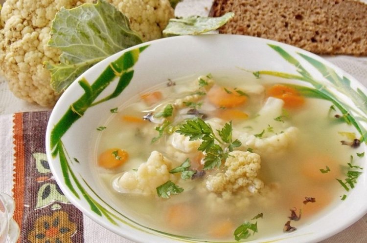 Овощной суп с цветной капустой