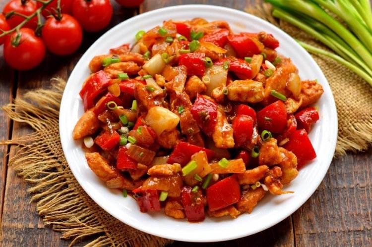 Курица с болгарским перцем