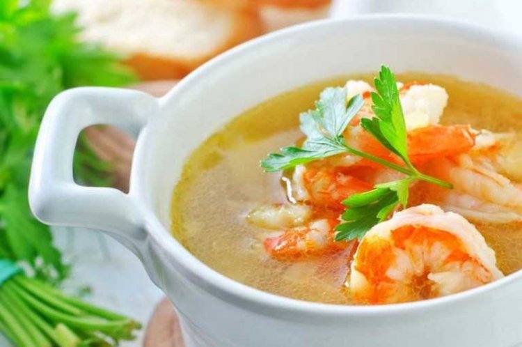 Суп из кабачков с креветками